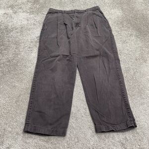 Dockers Vintage Khaki Pants Mens 36x30 Black Pleated Front Straight Cotton Work